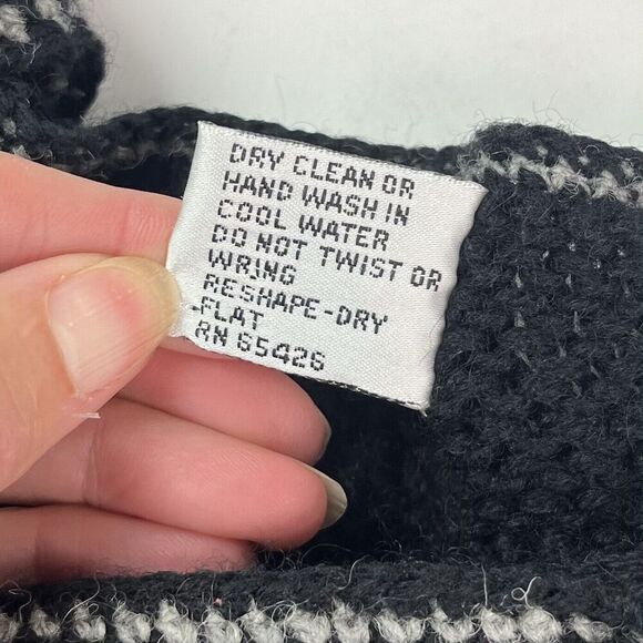 Talbots vintage Wool Cardigan Sweater M Black Y2K 80s Preppy Grandma Capsule - Picture 15 of 15